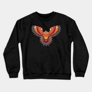 Night bird flying, Buho brown Crewneck Sweatshirt